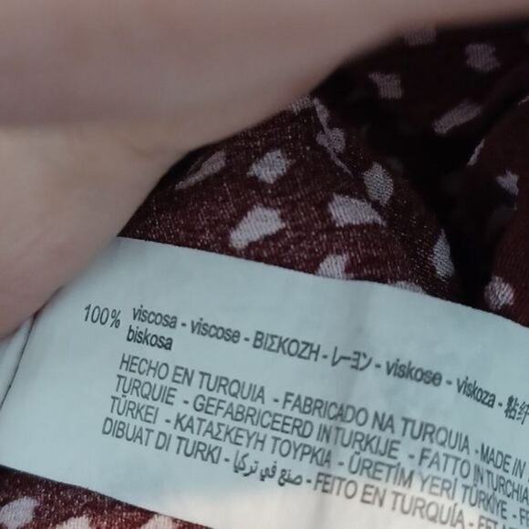 Zara Round Neck Long Sleeve Mini Dress Ruched Drape Burgundy Size Small - Picture 5 of 7